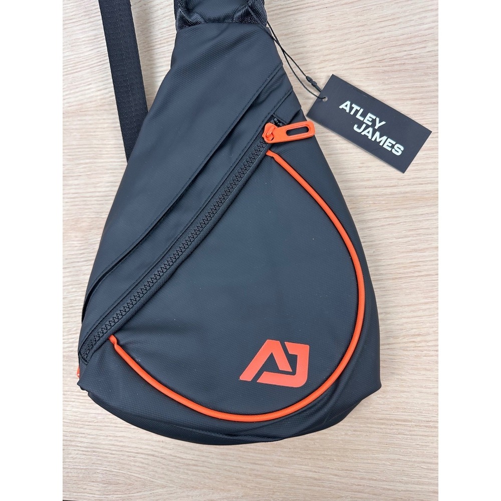 Atley James Sling Bag Navy Orange Trim Crossbody Shoulder Backpack NWT